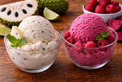 Soursop and beetroot ice cream
