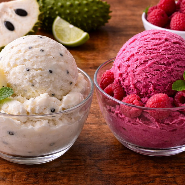Soursop and beetroot ice cream